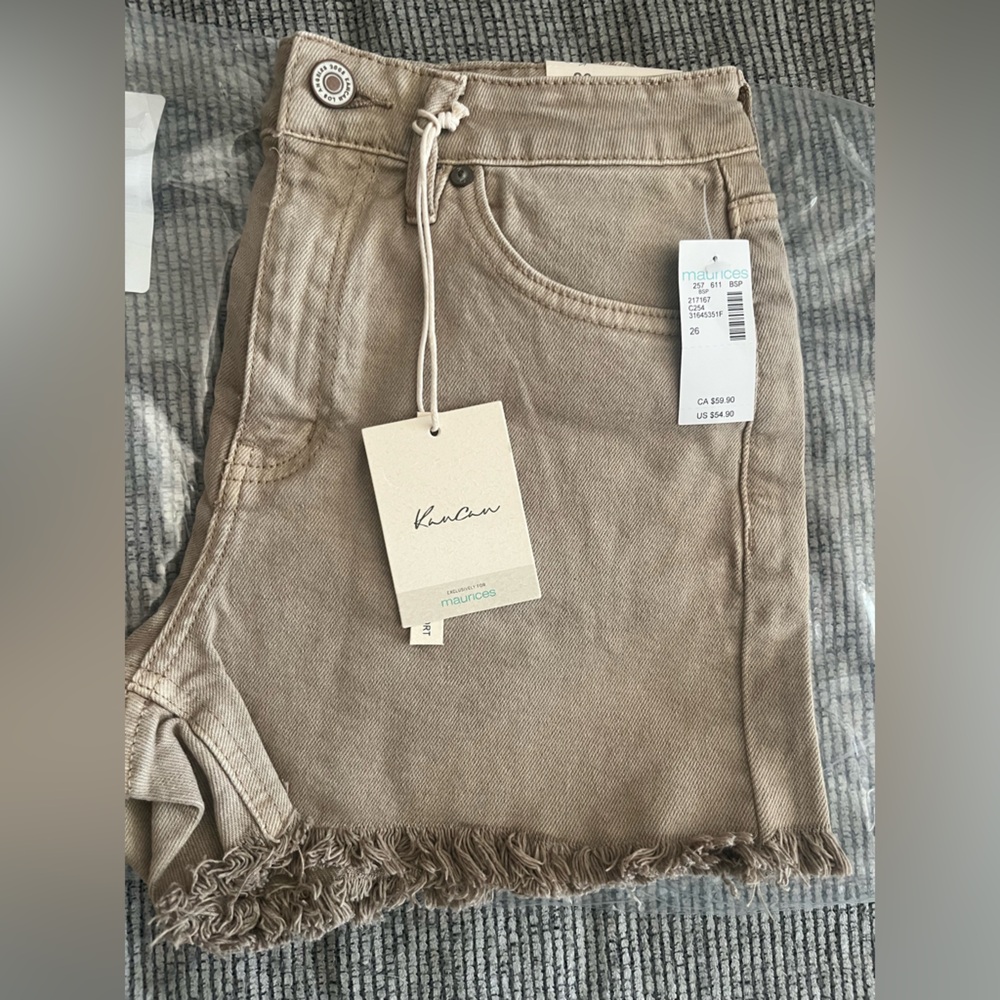 KanCan Women's Brown Frayed Hem Jean Shorts - Picture 11 of 15